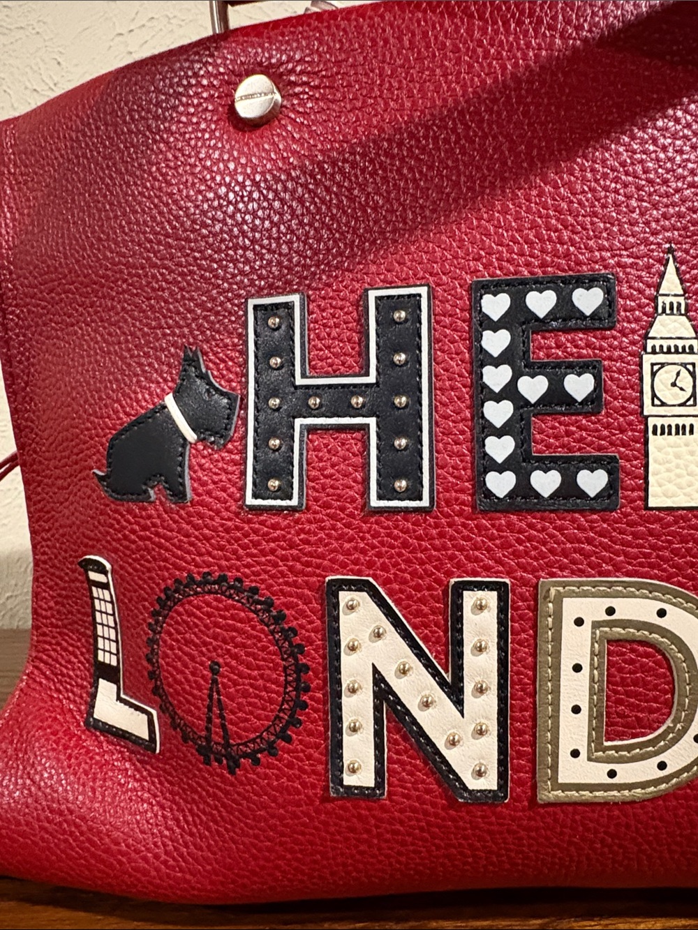 RADLEY LONDON Hello London! Red Purse with Black and White Accents. - Picture 6 of 12